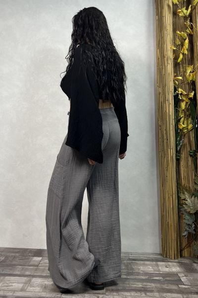 Bia Müslin Bluz  - Siyah