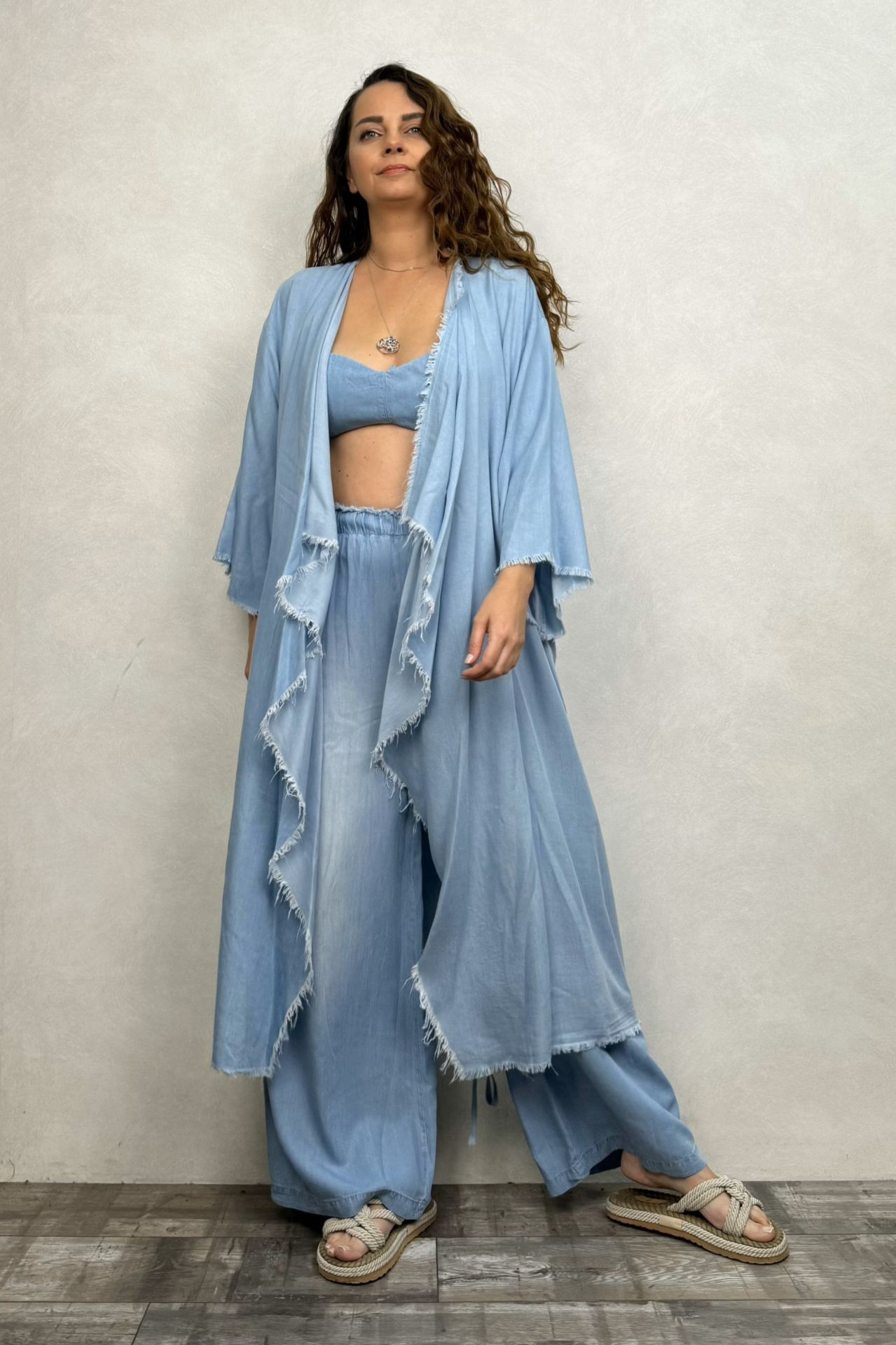 Blanca Tencel Kaftan - Mavi