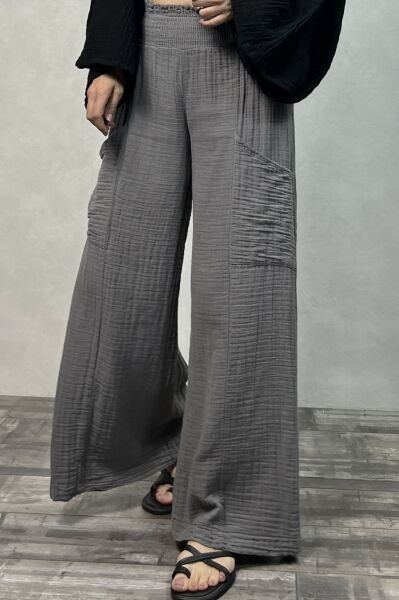 Bendis Müslin Pantolon Dark Grey  - Antrasit