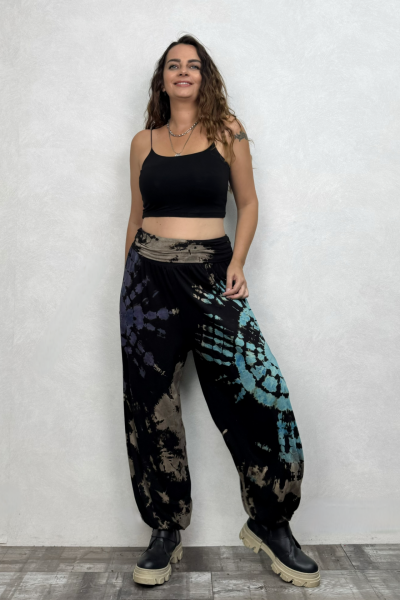 Sasha Gipe Bel Detaylı Şalvar Pantolon - Batik Siyah