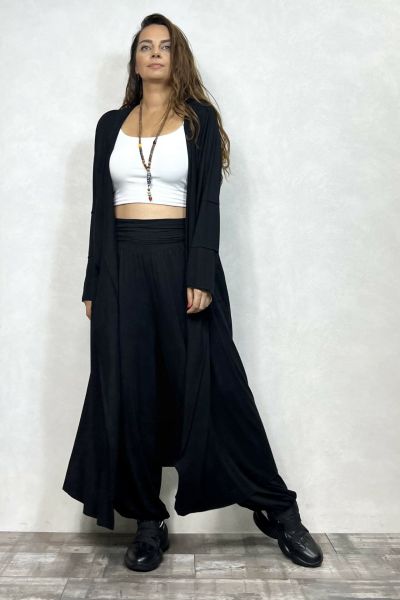 Sasha Kaftan Şalvar Takım - Siyah