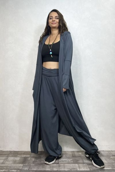 Sasha Kaftan Şalvar Takım - Antrasit