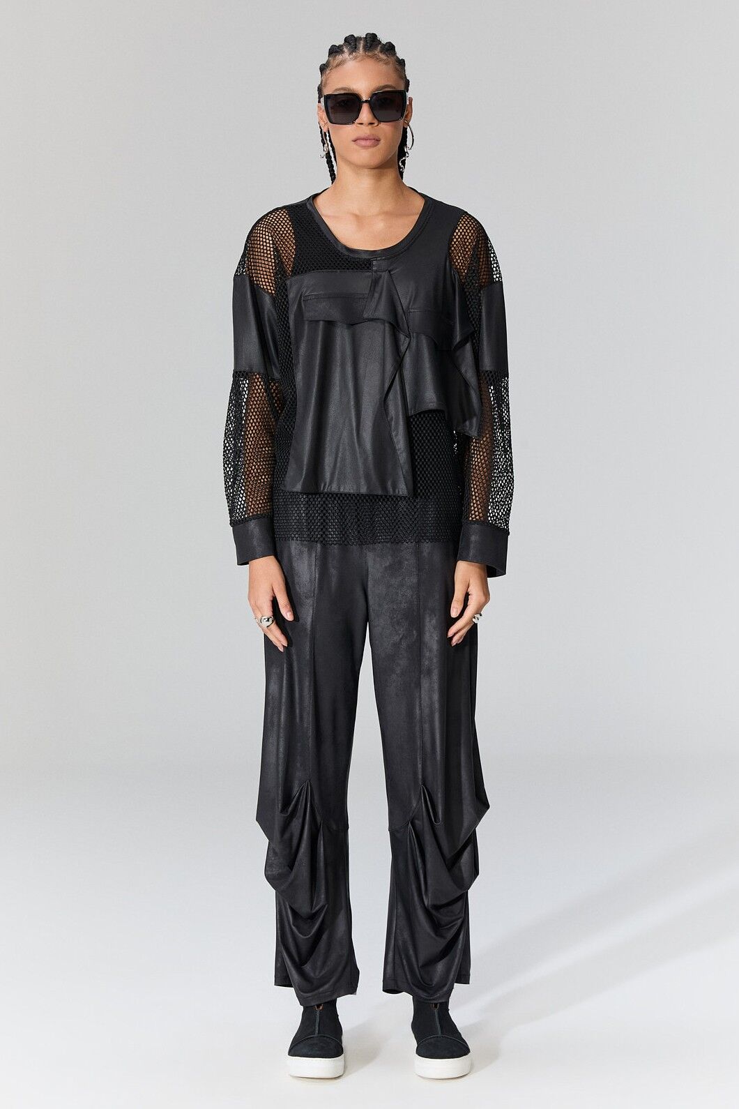 Lamante West Deri Pantolon - Siyah