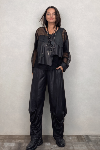 Lamante West Deri Pantolon - Siyah