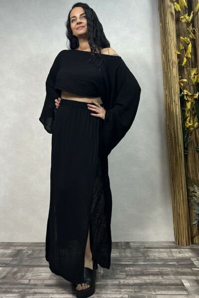 Bia Müslin Etek Siyah