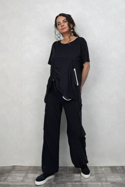 Lamante Arta Büzgülü Bluz - Siyah