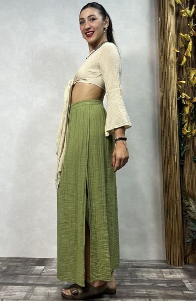Bia Müslin Etek Sage Green- Yeşil