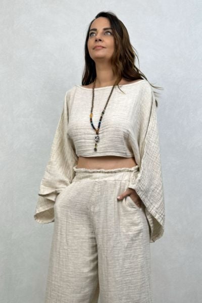 Bia Hemp Bluz - Bej