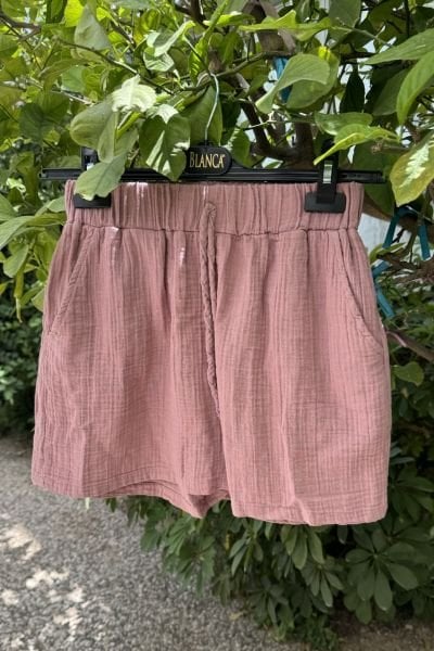 Basic Müslin Şort  Wood Rose - Yaban Gülü