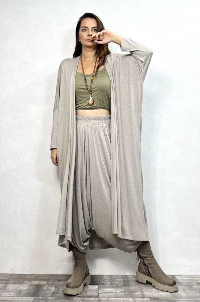 Salaş Uzun Kaftan  - Taş Rengi
