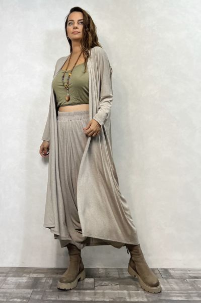 Salaş Uzun Kaftan  - Taş Rengi