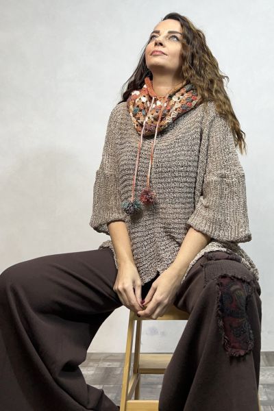 El Örgüsü Batik Balaclava - Toprak