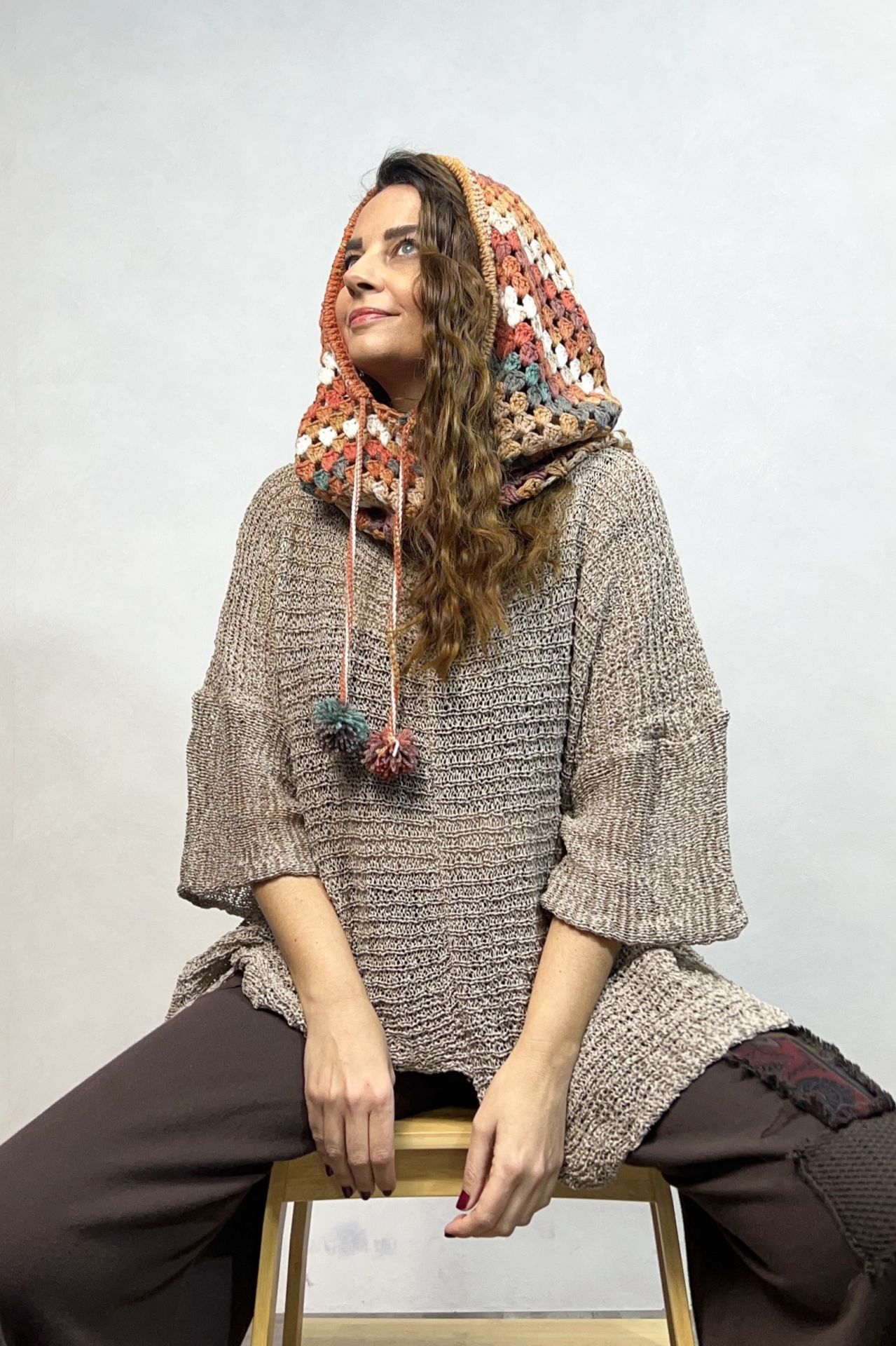 El Örgüsü Batik Balaclava - Toprak