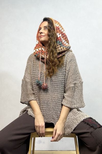 El Örgüsü Batik Balaclava - Toprak
