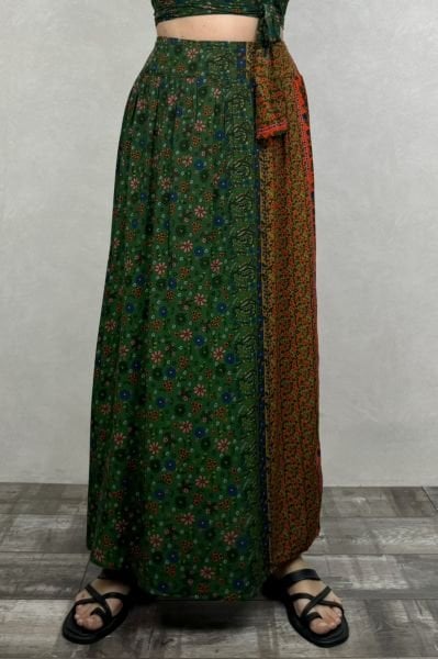 Sintra Çiçekli Bohem Etek - Yeşil