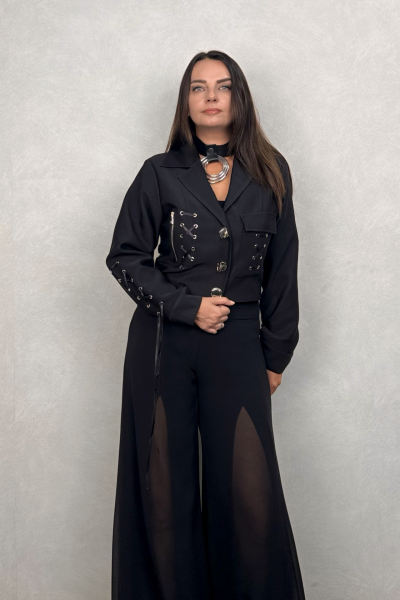 Lamante Leon Tasarım Ceket- Siyah