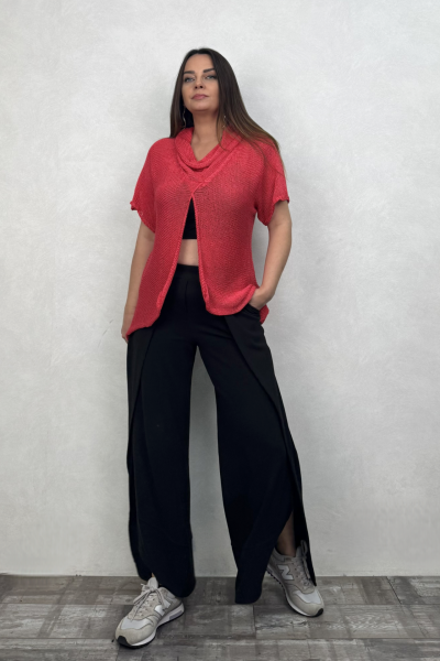 Degaje Merserize Bluz  - Nar Çiçeği