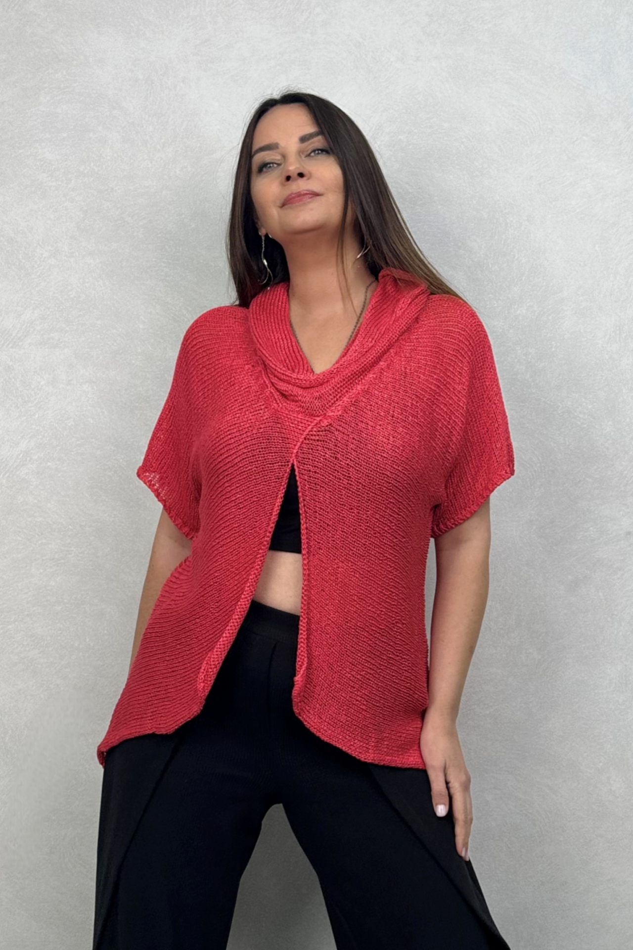 Degaje Merserize Bluz  - Nar Çiçeği