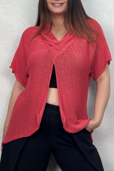 Degaje Merserize Bluz  - Nar Çiçeği