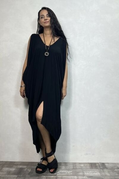Bohem Salaş Elbise -  Siyah