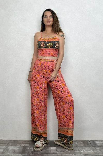 Gypsy Bohem Pantolon - Pembe