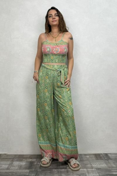 Gypsy Bohem Pantolon - Yeşil