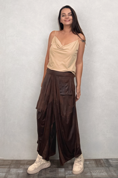 Lamante Teos Şalvar Pantolon - Kahve