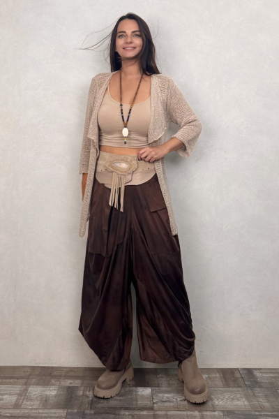 Lamante Teos Şalvar Pantolon - Kahve