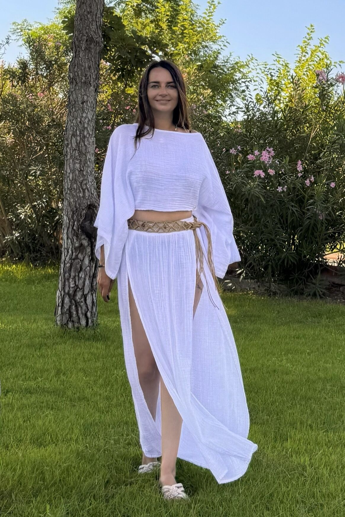 Bia Müslin Etek - Beyaz