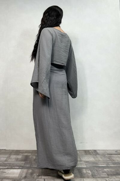 Bia Müslin Etek Dark Grey- Antrasit