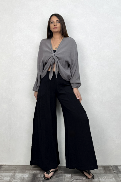 Neptün Müslin Bağlamalı Dark Grey - Gri