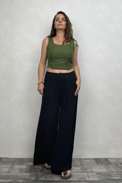 Locca Bol Paça Pantolon - Siyah