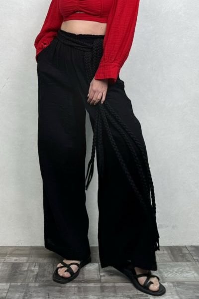 Odin Müslin Pantolon - Siyah