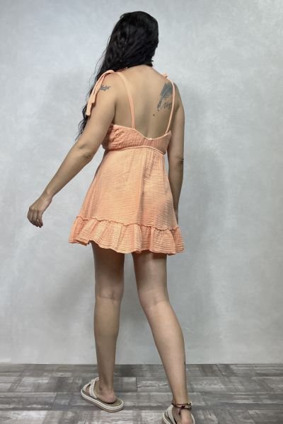 Pia Mini Elbise Peach - Şeftali