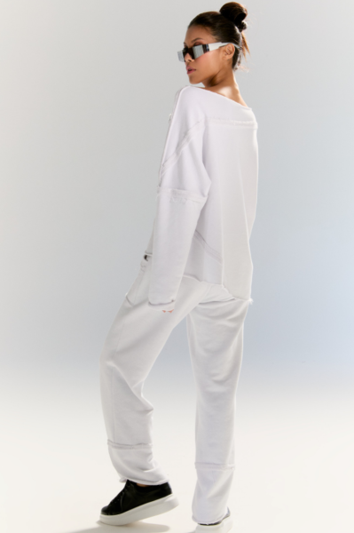 Lamante Bloom Fermuar Detaylı Sweatshirt - Beyaz