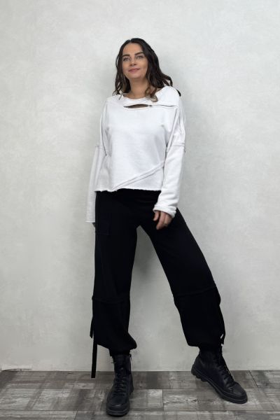 Lamante Bloom Fermuar Detaylı Sweatshirt - Beyaz