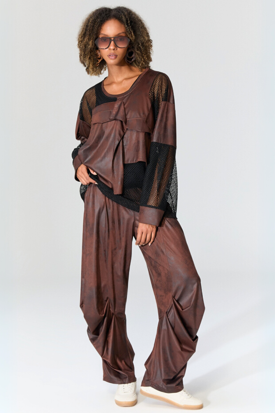 Lamante West Deri Pantolon - Kahve