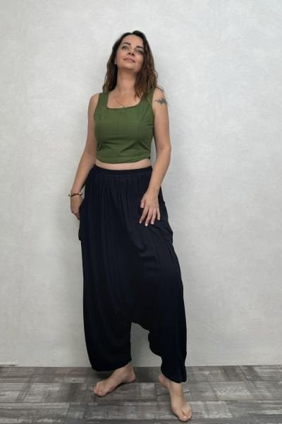 Paja Şalvar Pantolon - Siyah