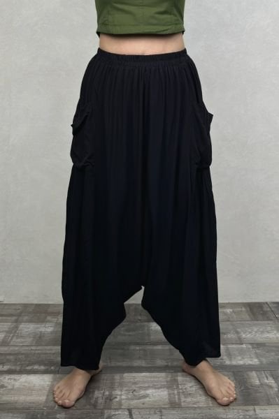Paja Şalvar Pantolon - Siyah