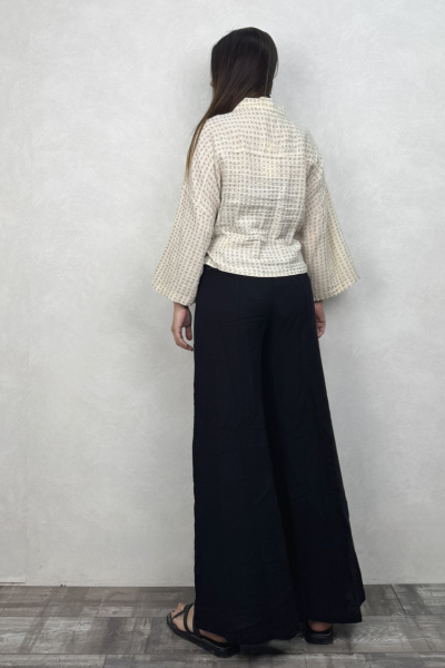 Verona Desenli Müslin Kimono - Bej