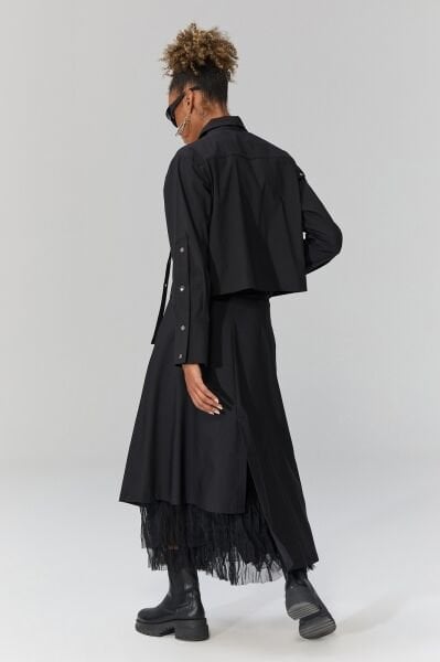 Lamante Sky Tül Detaylı Etek - Siyah