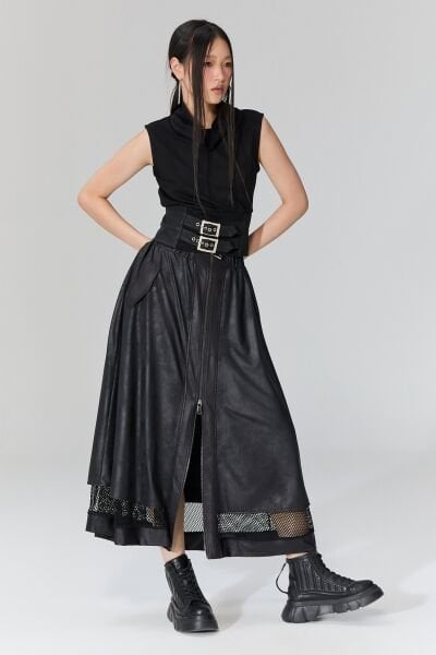 Lamante Cesar Tasarım Etek - Siyah