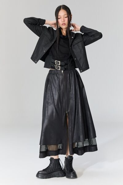 Lamante Cesar Tasarım Etek - Siyah