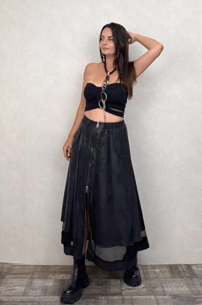 Lamante Cesar Tasarım Etek - Siyah