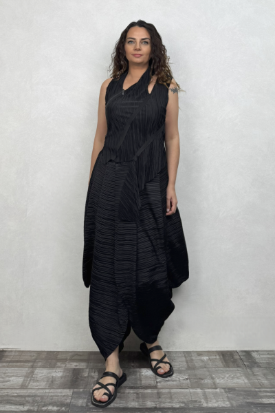 Lamante Alexis Piliseli Tasarım Etek - Siyah