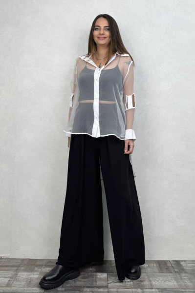 Lamante Frame Tasarım Tül Gömlek - Beyaz