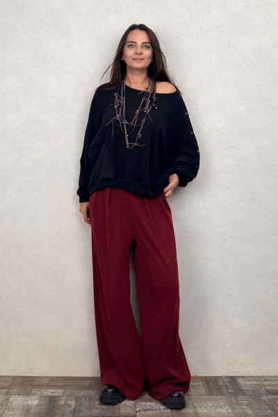 Lamante Pia Triko Pantolon - Bordo