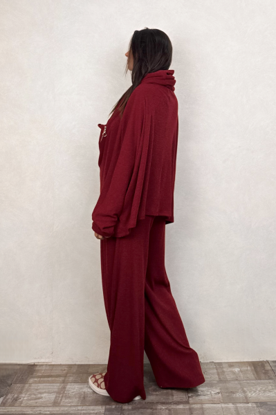 Lamante Pia Triko Pantolon - Bordo