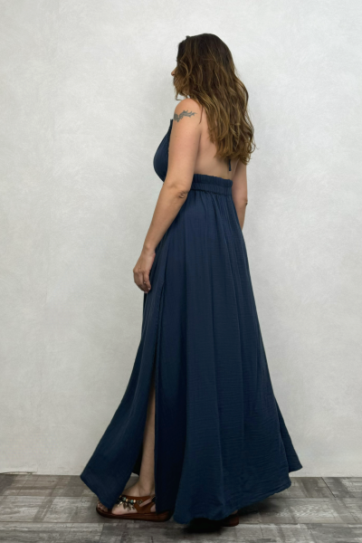 Lilith Müslin Elbise Midnight Navy - Petrol