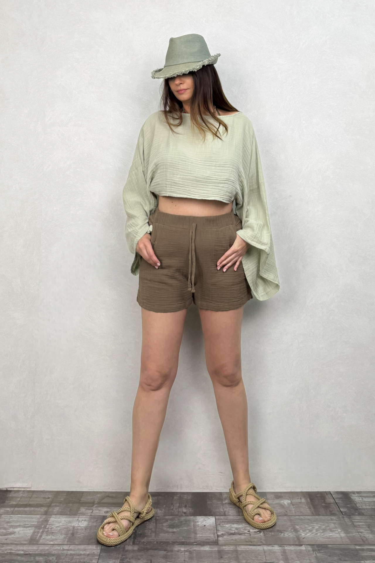 Müslin Şort Neutral Brown -Doğal Kahve